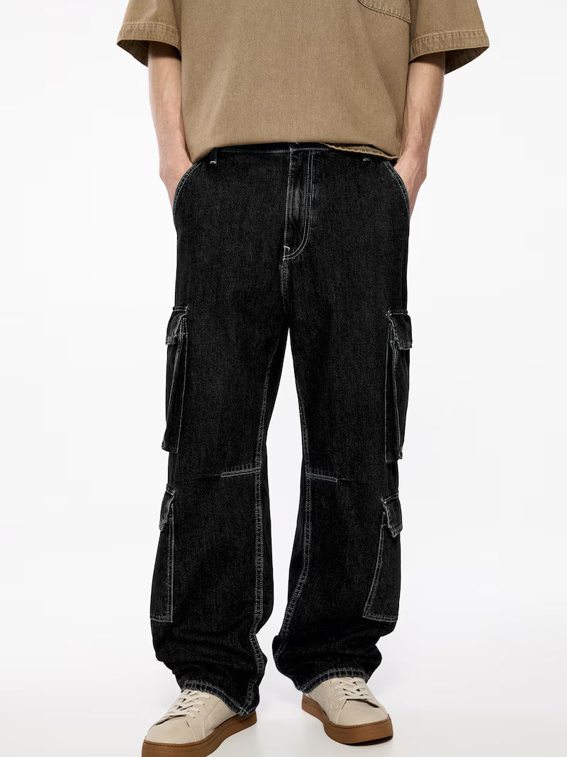 P&B Loose fit Cargo Jeans in Black