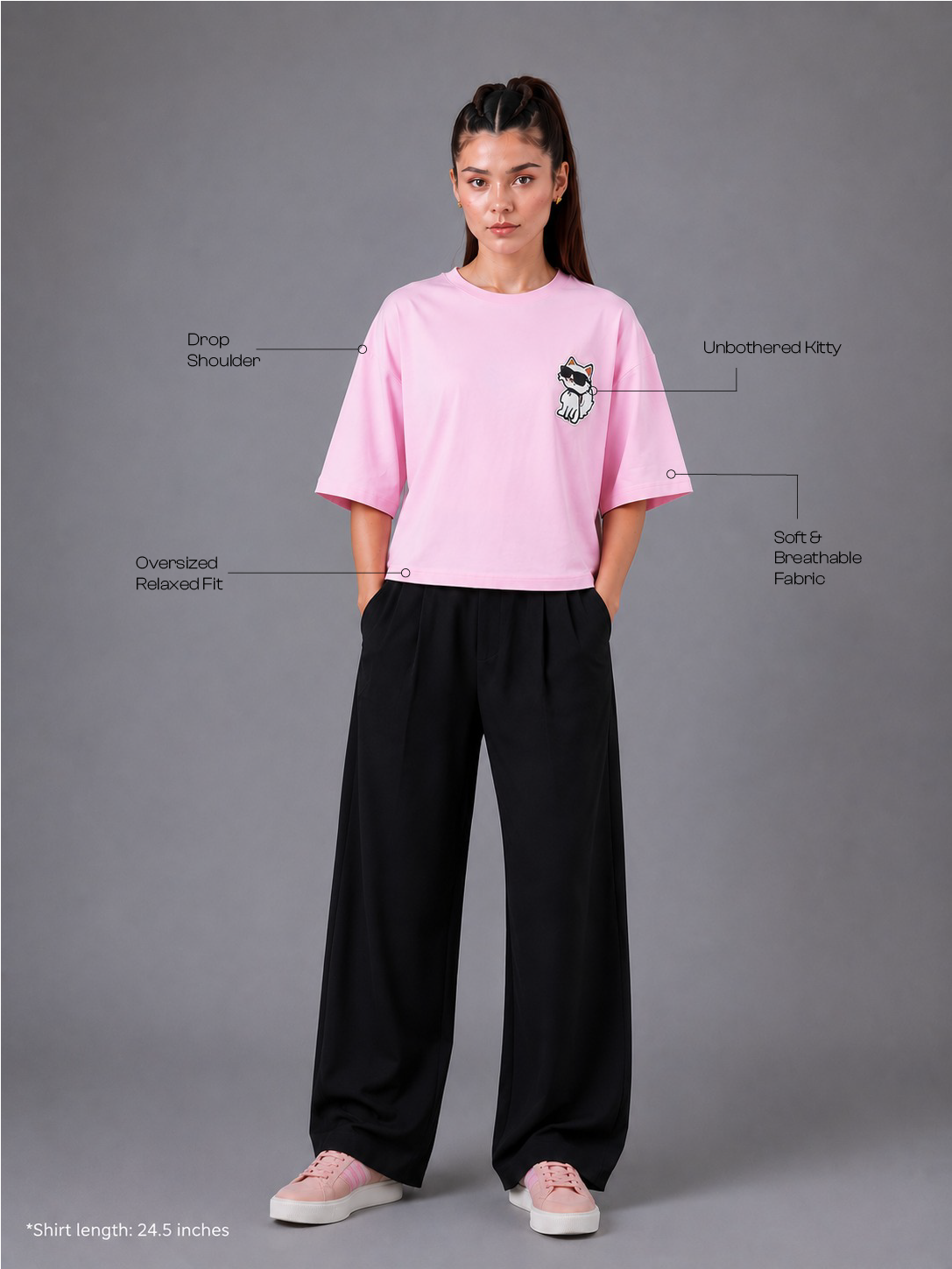 Pink Paws Drop Shoulder