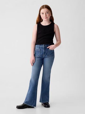 Kids High Rise '70s Flare Jeans 039