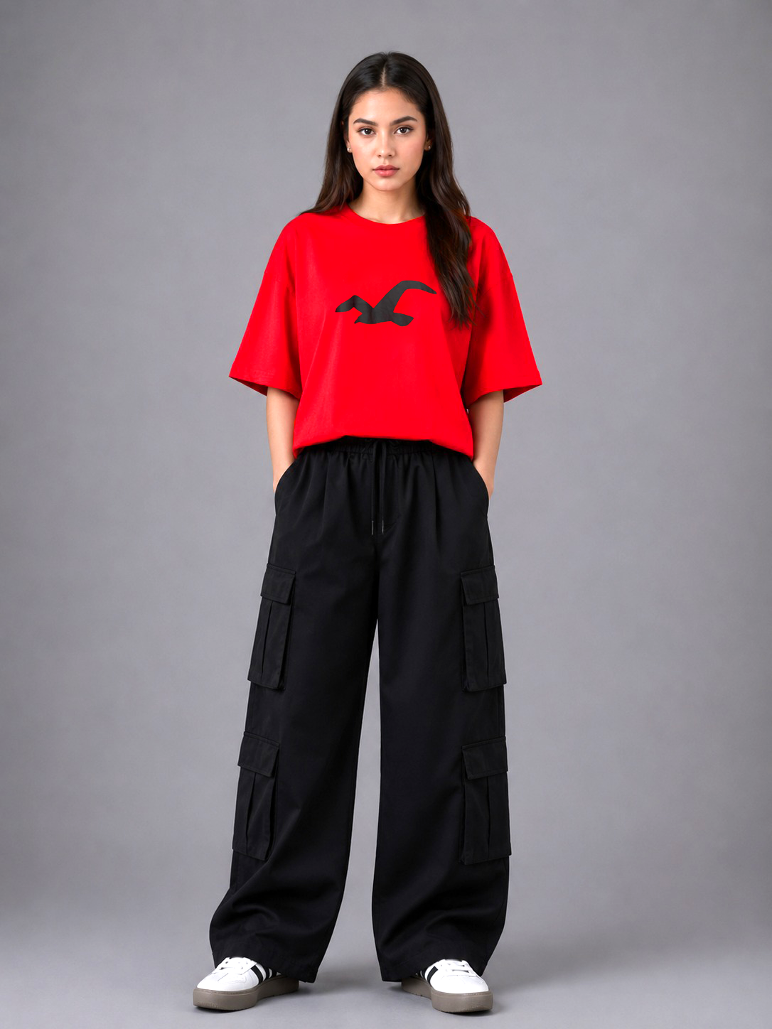Black Wing Oversized Tee