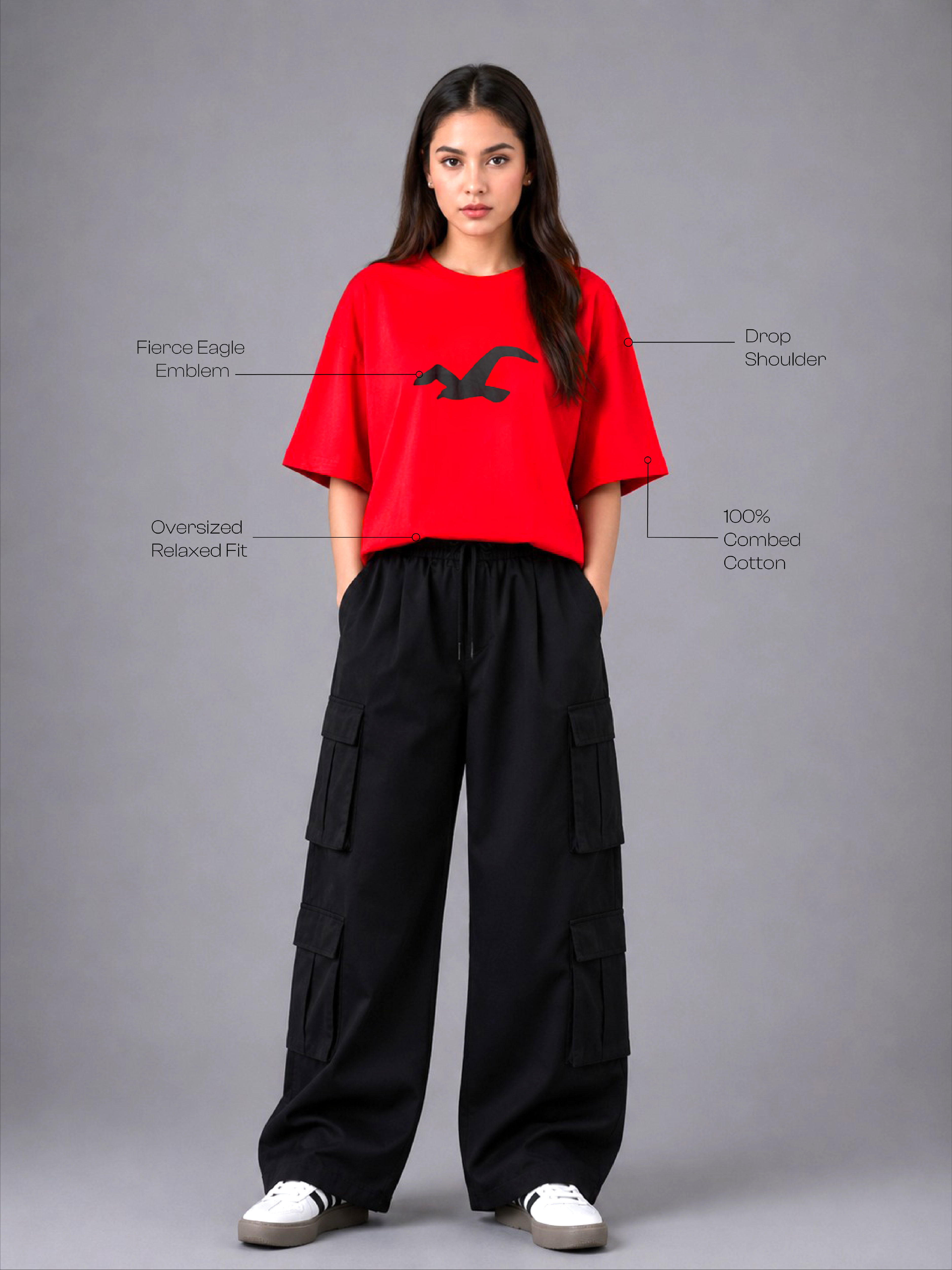 Black Wing Oversized Tee