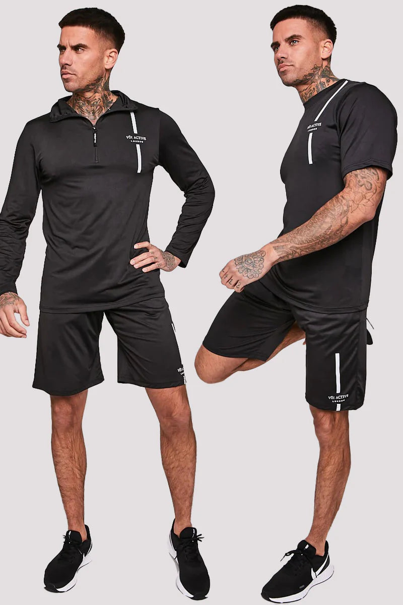 THEYDON BOIS TRIPLE SET ACTIVEWEAR VOI LONDON - BLACK