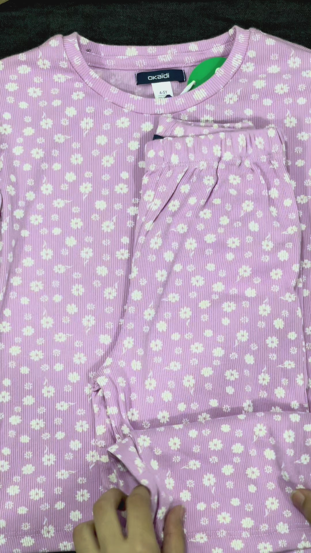 Purple with white Flowers Girls Co-ord set