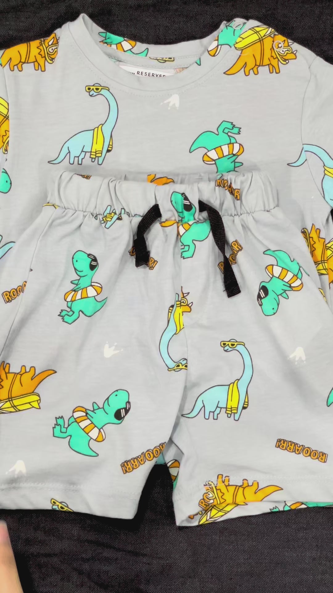 Aqua Dino Print Co-ord Set