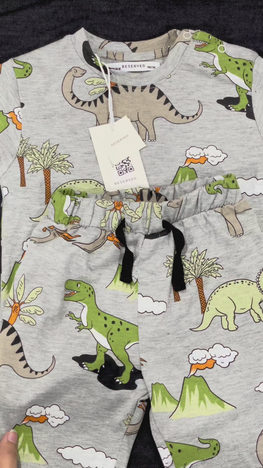Heather Grey T-Rex Co-ord Set